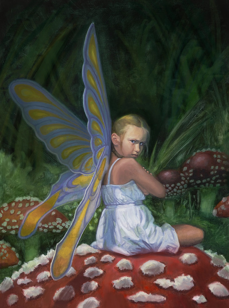 The Annoyed Fairy, oil on board, 16 × 20 in by Christopher Rossow