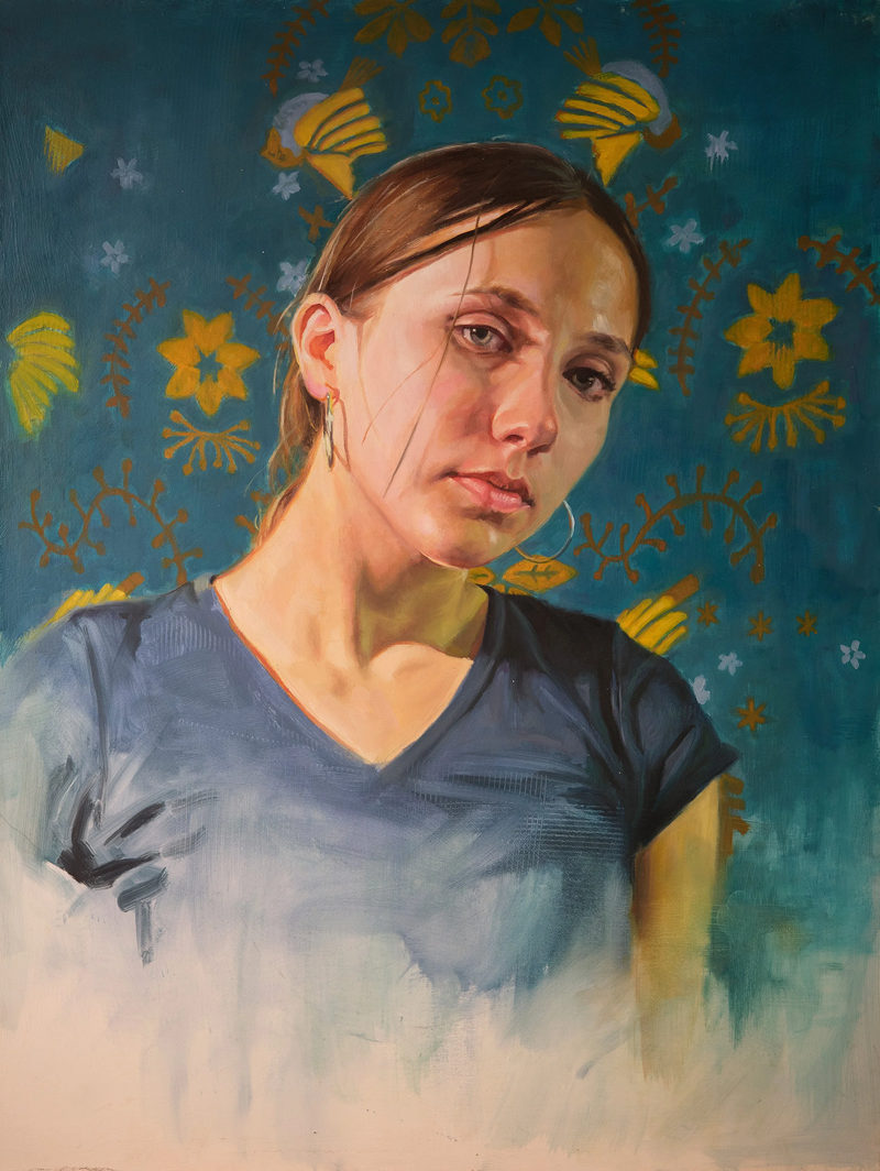 Two Little Birds, oil on board, 18 × 24 in by Christopher Rossow
