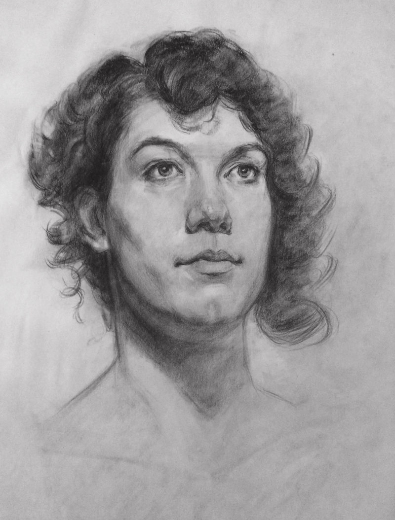Untitled III, charcoal, 18 × 24 in by Christopher Rossow
